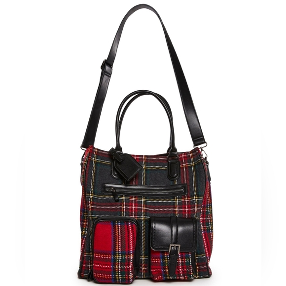 Dolls Kill Current Mood That's What You Get Plaid Tote Bag - Picture 7 of 12